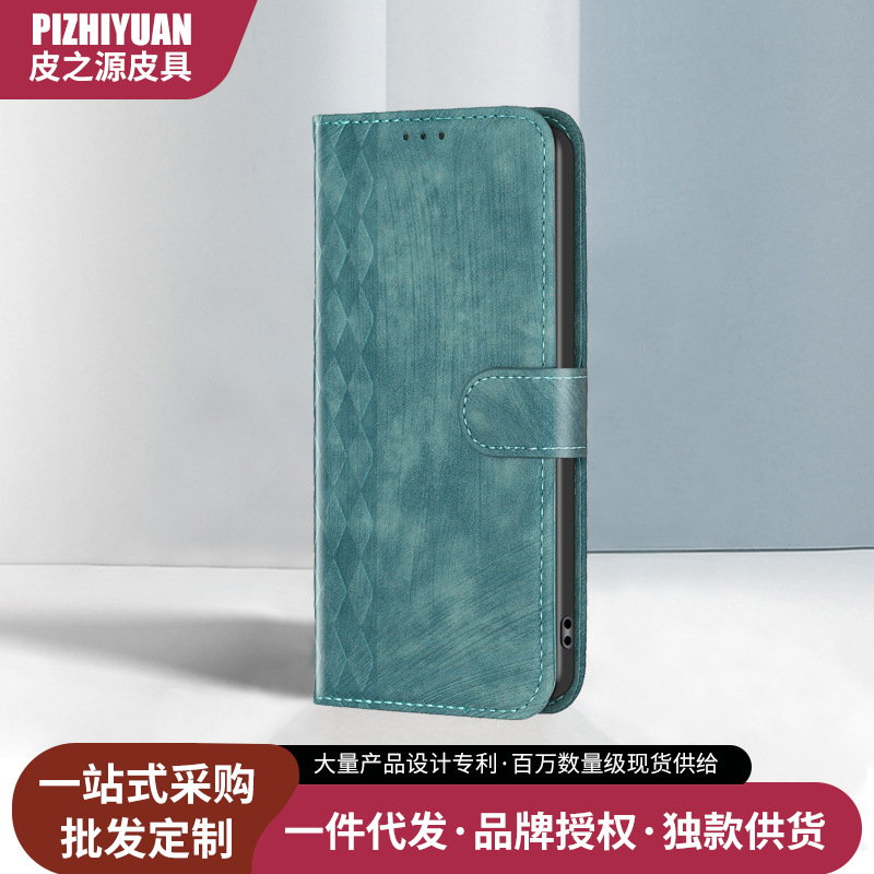 Suitable for NOKIA C12 C22 C32 mobile phone case Plaid mobile phone leather case leather case flip cover protective case