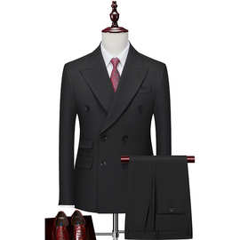 男士外贸大码24春季新品男士结婚礼服粉色西装新郎外套西服三件套