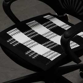 坐垫椅子垫棉麻亚麻布艺棉线编织办公室座垫四季通用电脑椅椅垫r*