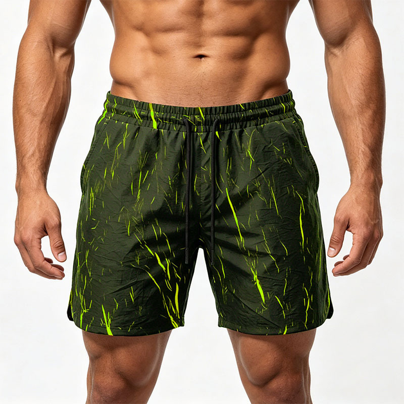 Men's Clothing Men's Plus Size Shorts Summer Outerwear Quick Drying Camouflage Beach Shorts For Men Straight Leg Lightning Pattern_viptrois.com