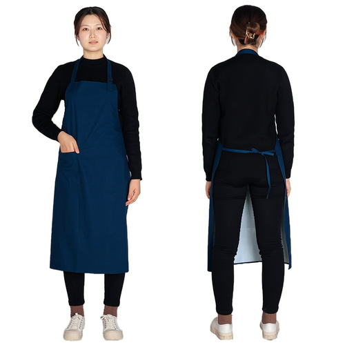 Summer thin waterproof apron for adults, workwear, home kitchen oil-proof fashionable server work uniform apron