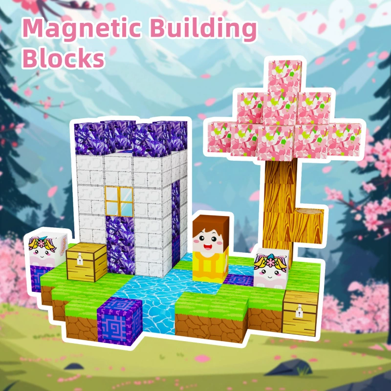 Magnetic construction set 888‑40, 100 pieces, multicoloured plastic decorations, strong magnets