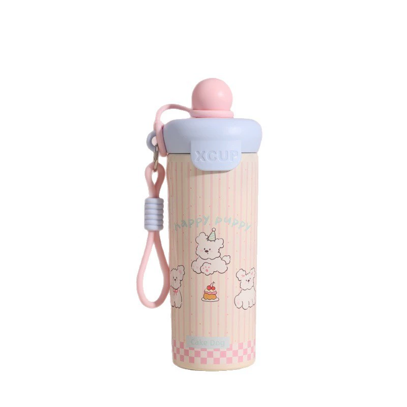 Glass stainless steel with glass, cartoon capacious teapot for elementary school students