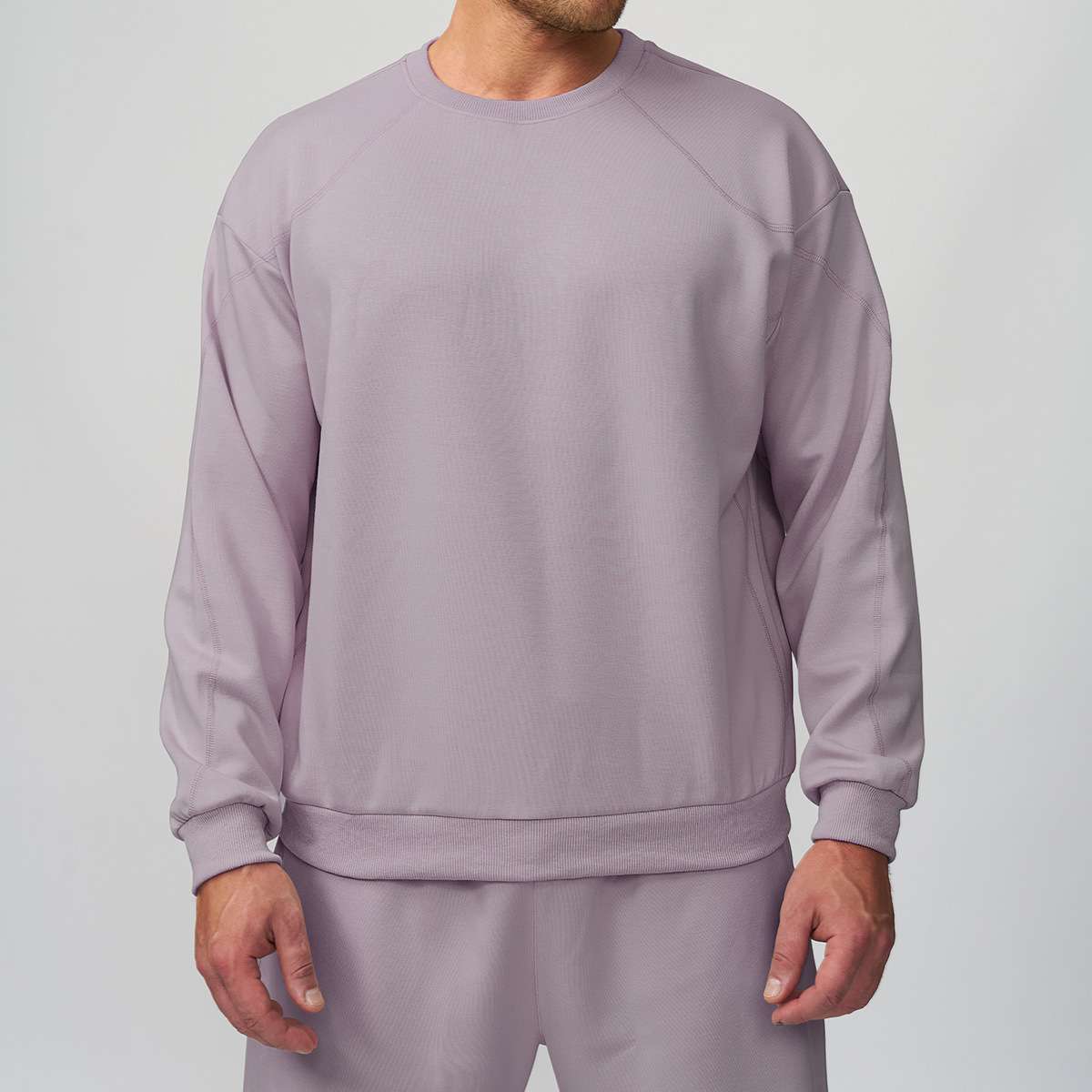 Cross-Border Men's Round Neck Lightweight Warm Sports Sweatshirt Outdoor Hiking Home Work Clothing Travel Casual Long Sleeve 1513