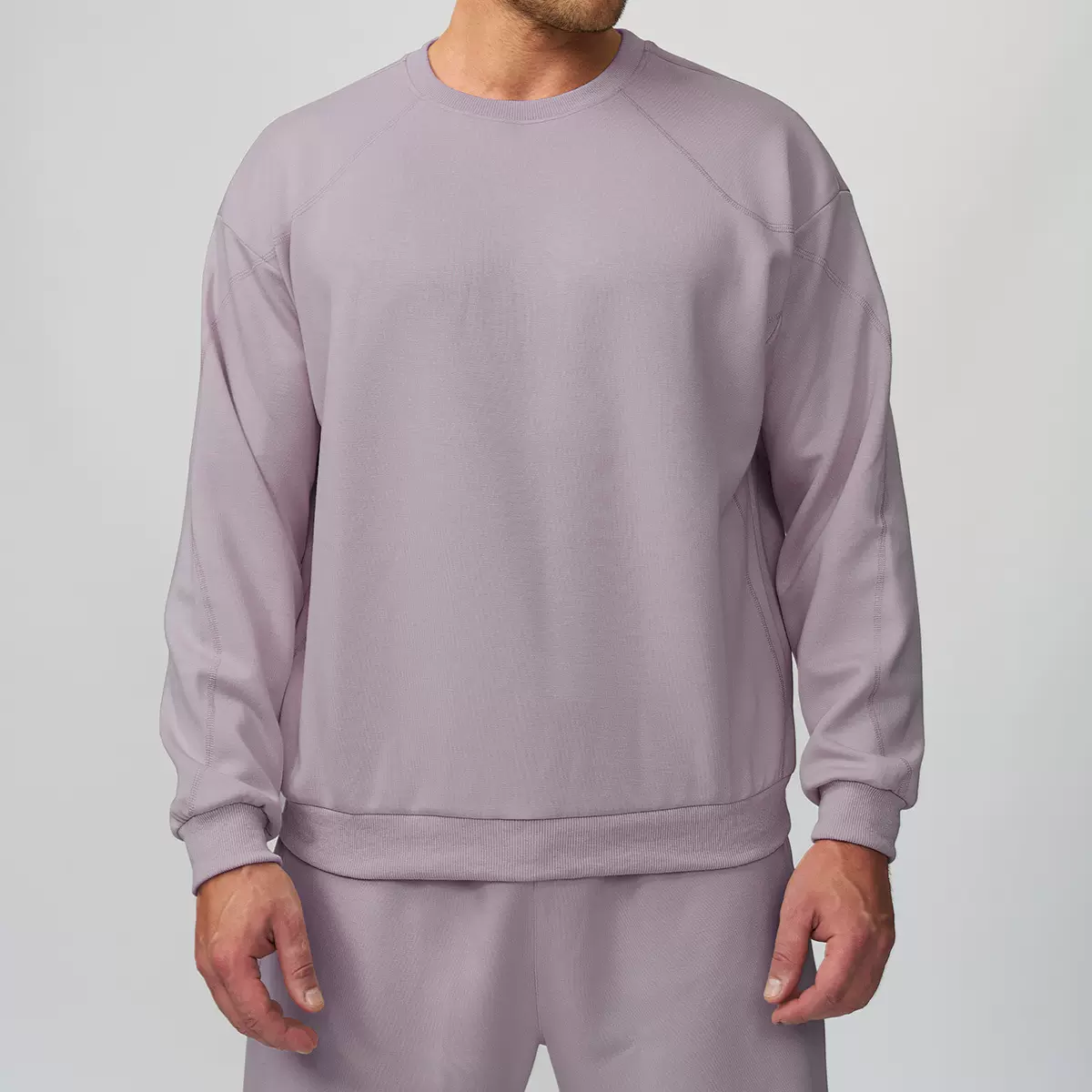 跨境男士圆领轻量保暖运动卫衣户外徒步居家通勤旅行休闲长袖1513