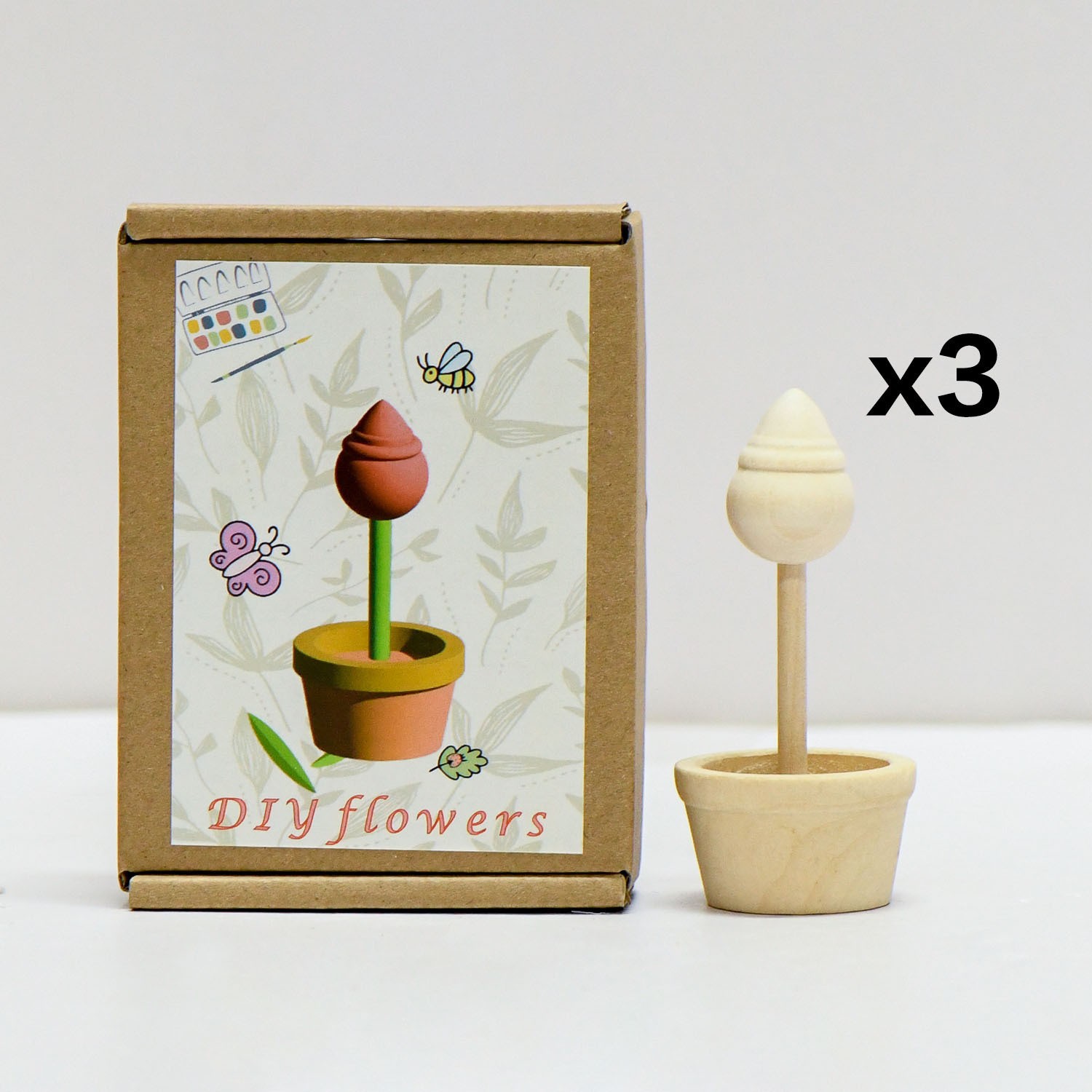 Nuevo producto bricolaje pintado a mano madera embrión fruta árbol de Navidad campana hongo casa se puede colorear regalo de vacaciones preescolar