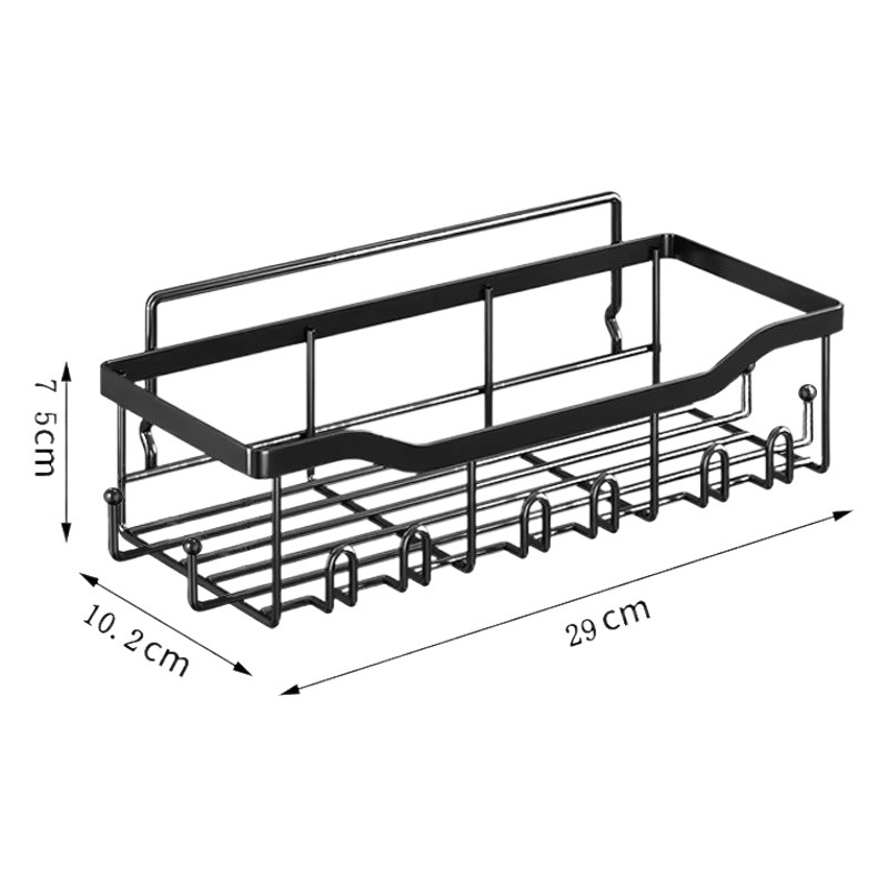Amazon Punch-free baño rack de almacenamiento de hierro baño artículos de tocador montado en la pared organizador rack de almacenamiento rack de baño