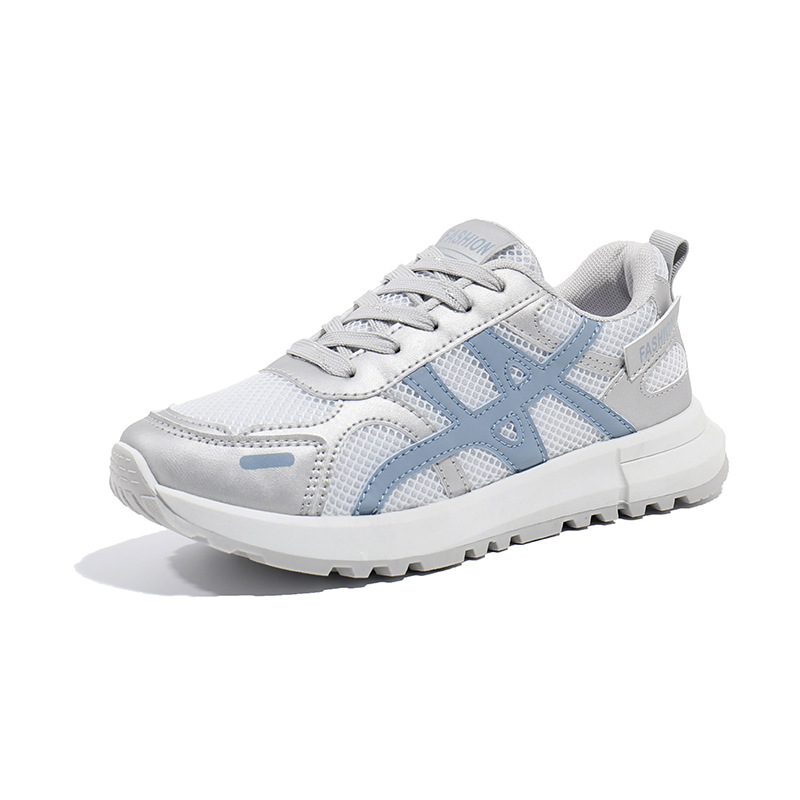 Verano 2026 nuevos zapatos de suela gruesa, zapatos casuales transpirables de malla de mujer, zapatos deportivos de moda cómodos y versátiles.