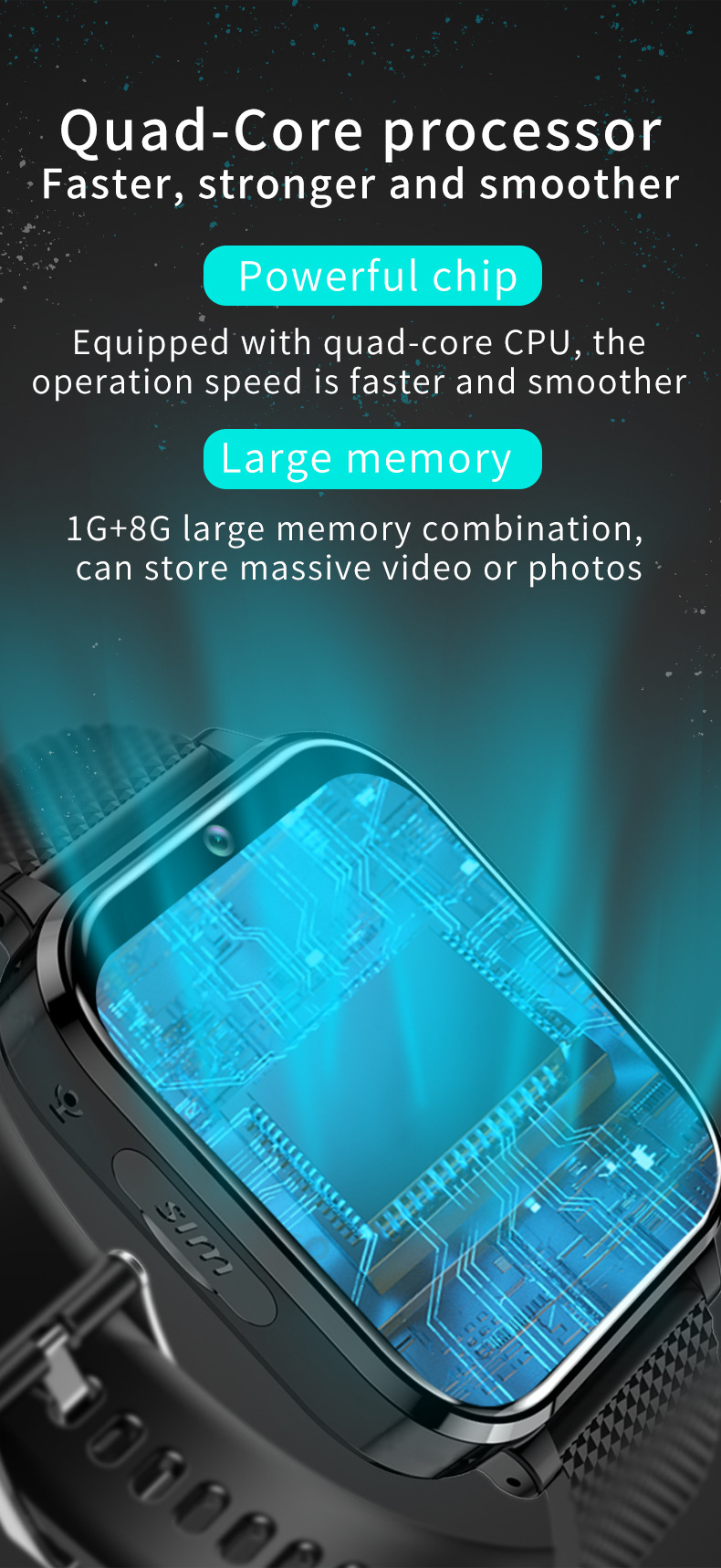 1.7-inch IPS pink cross-border children's watch smartwatch SOS photo positioning video call smartwatch details Picture