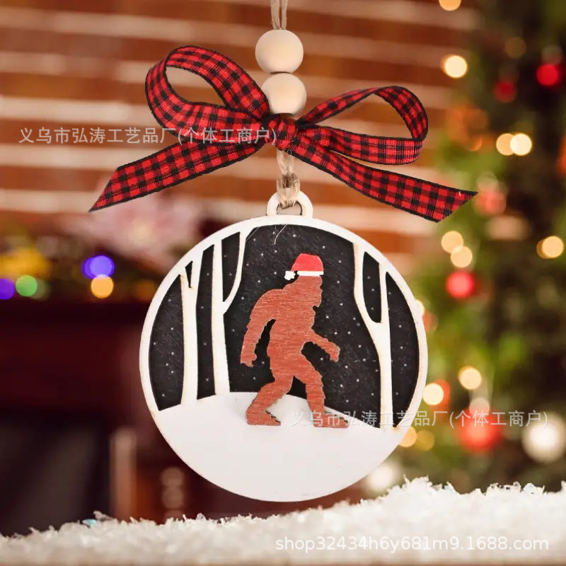 Decoración colgante 2026 nuevo mejor regalo de mudanza decoración de madera decoración para el hogar decoración del árbol de Navidad rojo