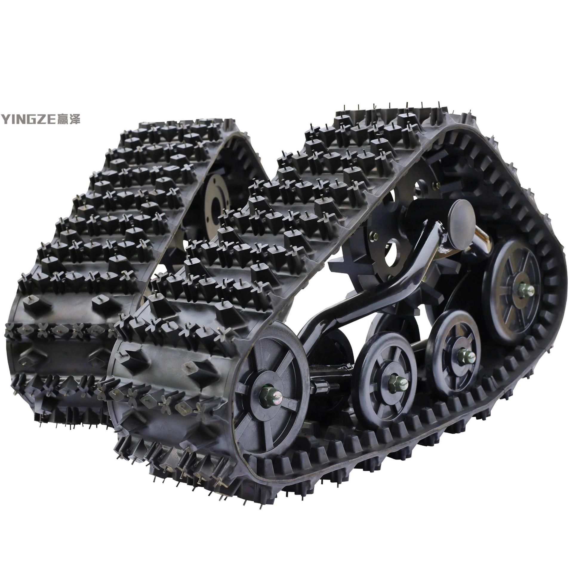 自制四轮摩托车沙滩车卡丁车配件改装 雪地履带轮 橡胶履带