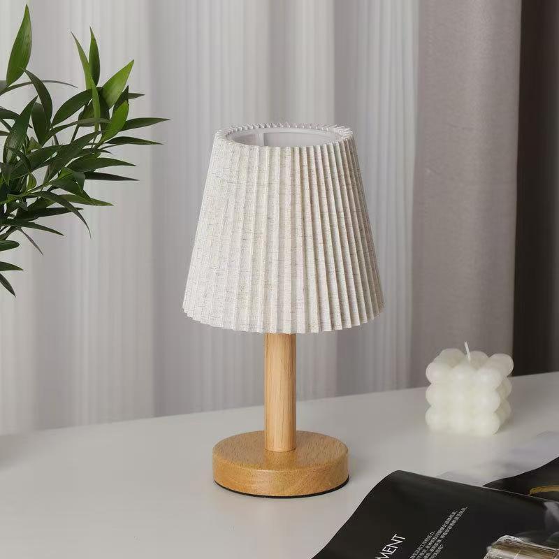 Lámpara de noche de estilo coreano de madera de madera japonesa linas de cama nórdicas lámpara de cabecera de cama de bar decoración de lámpara image 4