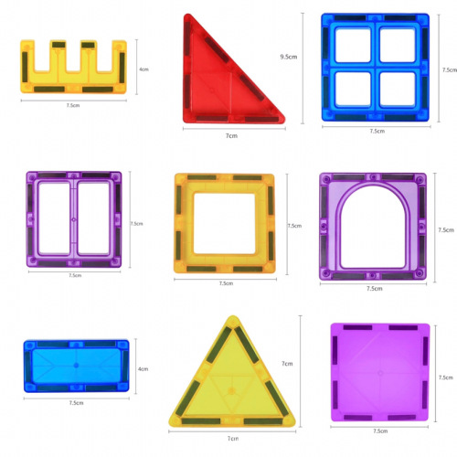 Cross-border color window magnetic tiles magnetic blocks spares set children's toy gift transparent for boys wholesale for girls