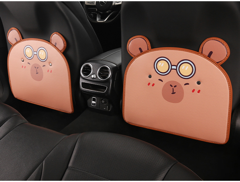 Cute Cartoon Car Seat Back Anti-Kick Pad for Small Animal Ladies, Rear Seat Back Anti-Kick Pad for Children