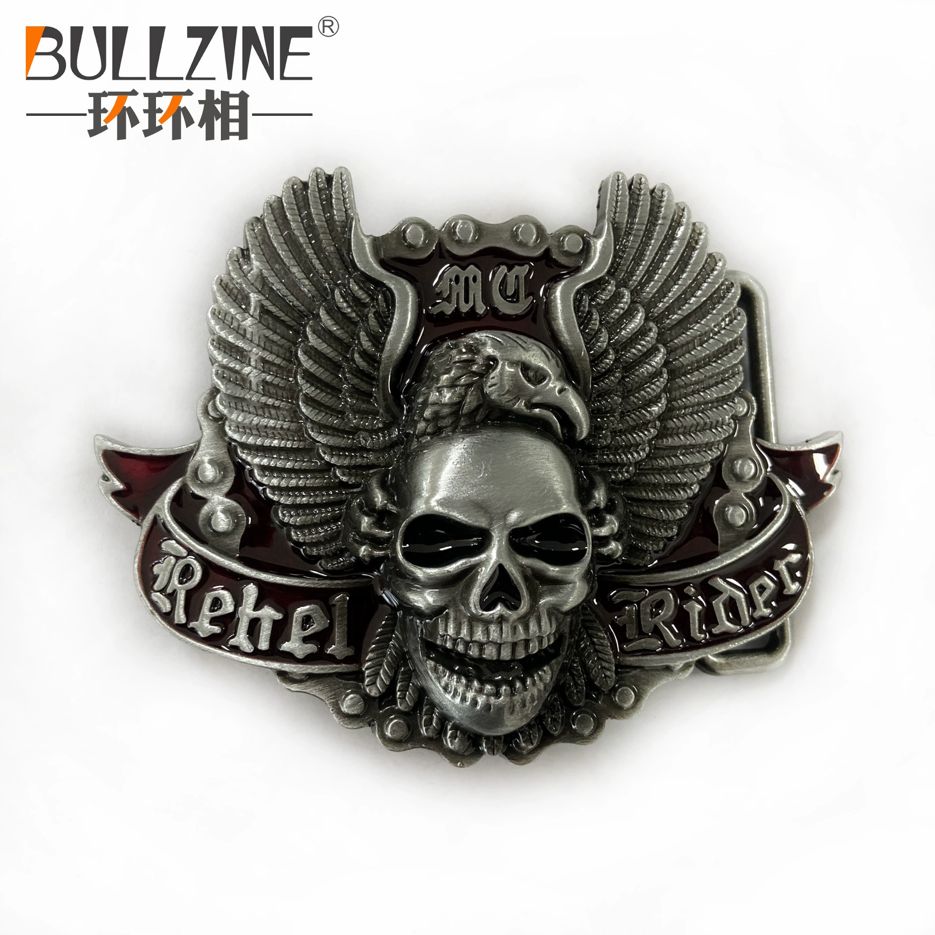 BULLZINE цинковый сплав череп орел пряжка ремня 02825 Ретро Повседневная Западная джинсовая пряжка ремня