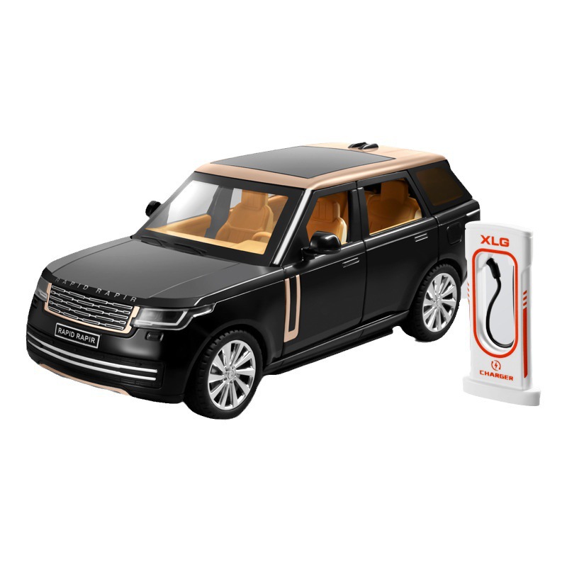 XLG modelo de coche de aleación 1:24 Range Rover SUV Tire hacia atrás el sonido y la luz juguete off-road vehículo Puerta Abierta música modelo decoración colección