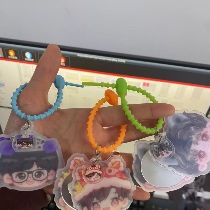亚克力钥匙扣随身镜挂件来图定制明星周边应援卡通化妆镜diy镜子|undefined