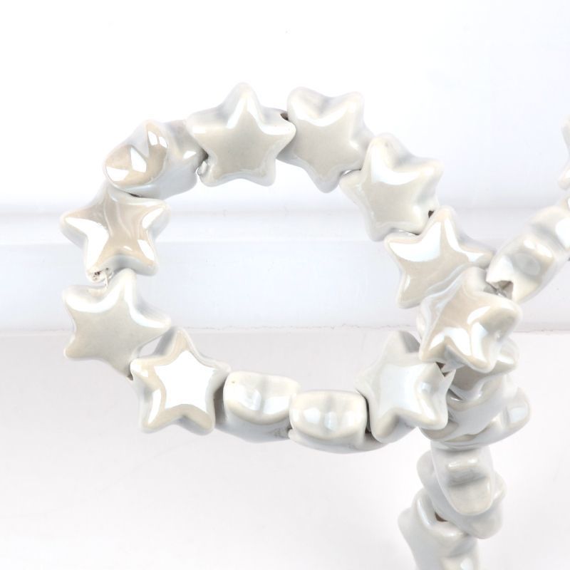 25g Weight Beads Jewelry Making Type DIY Jewelry Accessories Classification 10 PCS/Package Quantity ceramics Material Pentagram Pattern Plating Design Simple Style Style 10 PCS/Package Ceramics Pentagram DIY Jewelry Accessories Beads 11