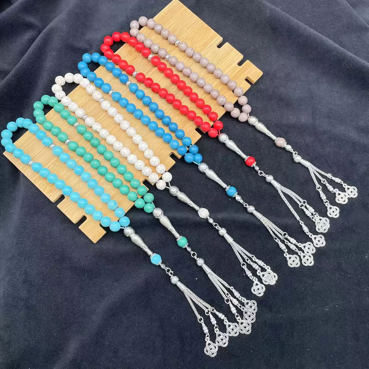 33 бирюзовых мусульманских четки, поклонение, хвала, оригинальный дизайн 10 мм Tasbih ручной работы