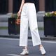 Short Cropped Pants Cotton Pants Women's Summer Thin 2024 New High Waist Straight Wide Leg Pants Women's Casual Pants
