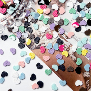 Yiwu nail Macaroon color small love nail accessories mixed cute mini nail accessories nail accessories