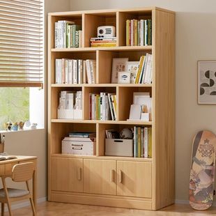 Children's Solid Wood Bookshelf Floor-Standing Storage Rack Multi-Layer Living Room Home Wall Cabinet Storage Cabinet Student Storage Bookcase