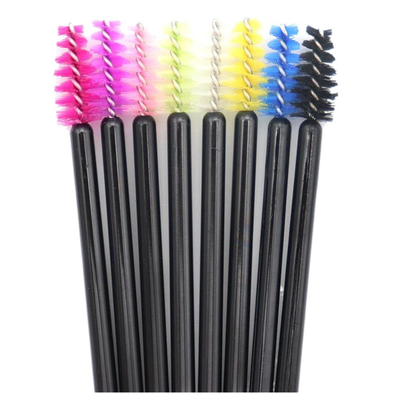 50 PCs/Pack Disposable Nylon Eyelash Brush Short Mini Eyelash Comb Eyebrow Brush Makeup Brush Solid Rod Eyelash Stick
