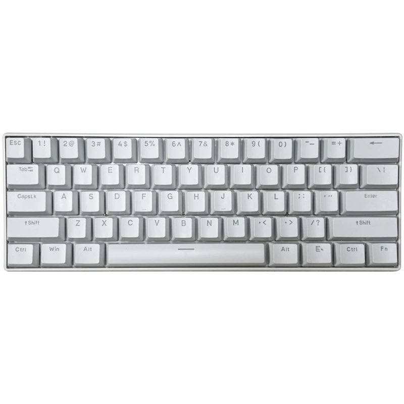61‑key mechanical keyboard, wired RGB, green switch feel, compact 60% layout
