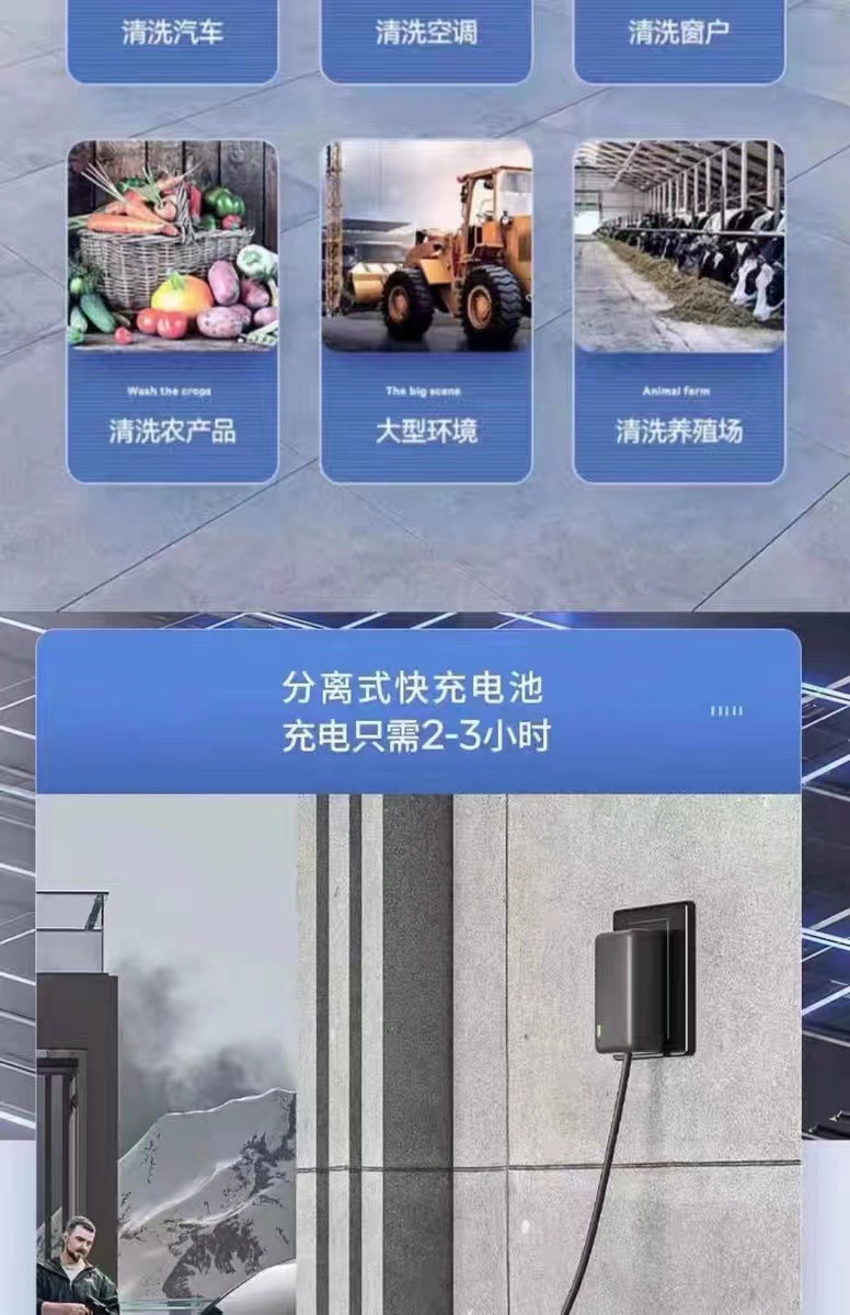 Wireless High-Pressure Car Wash Water Gun, Lithium Battery Cleaning Machine, Water Spray Gun, Dual-Battery Car Wash Pump, Water Hose