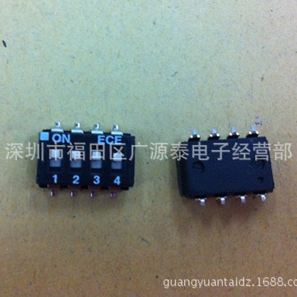 原装台湾ECE  EAD104EZ 贴片拨码开关4位贴片2.54MM 黑色拨码开关