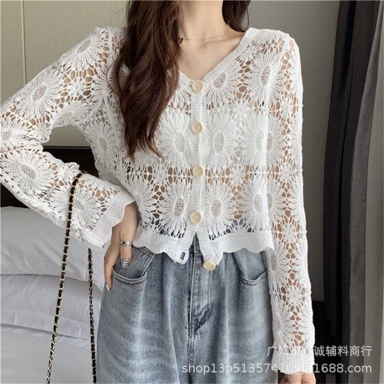 Женская пляжная накидка с длинным рукавом, one size (длина 65 см), защита от солнца, лёгкая