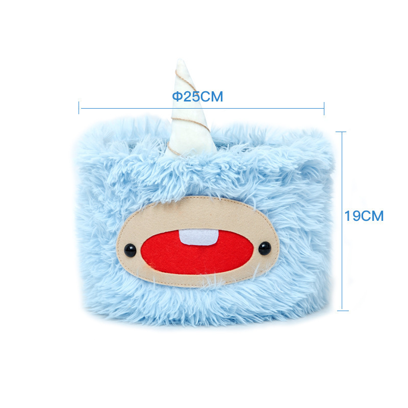 Cesta de almacenamiento de escritorio INS Cute de dibujos animados hechos a mano cuerda de algodón tejido barril de almacenamiento de artículos diversos de juguete canasta de almacenamiento marco de almacenamiento