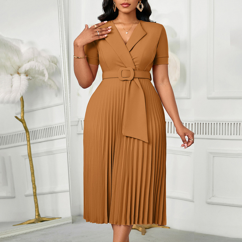 D593 Amazon European and American Sexy Short-Sleeved V Neck Fashionable Elegant Pleated Large Size High-Waisted African Dress D593 Amazon European and American Sexy Short-Sleeved V Neck Fashionable Elegant Pleated Large Size High-Waisted African Dress