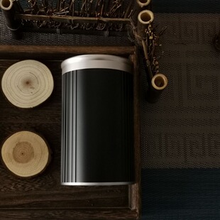 In stock titanium aluminum alloy tea jar packaging metal jar tea storage sealed jar high-grade logo carving aluminum jar