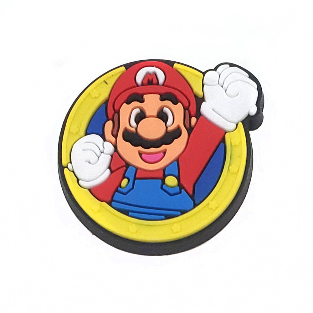 Super Mary Mario zapatos flor agujero zapatos hebilla decorativa Croc Decoración