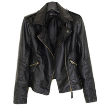 PU Faux Leather Jacket Women Coat Lady Plus Size Outerwear