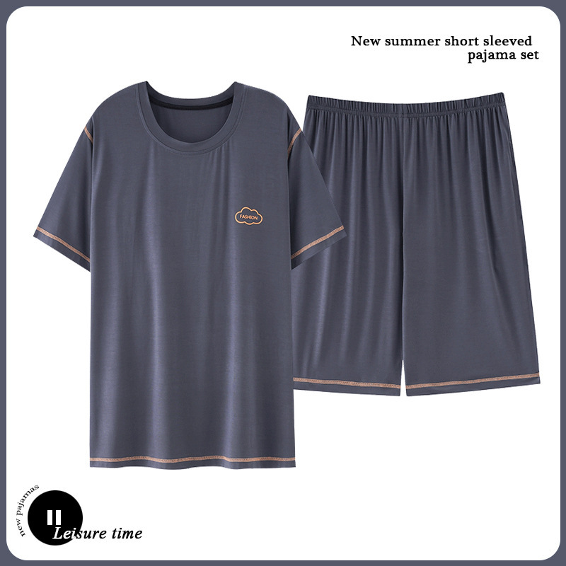 6XL extra large size 240kg men's modal pajamas summer thin loose youth casual short sleeve shorts suit