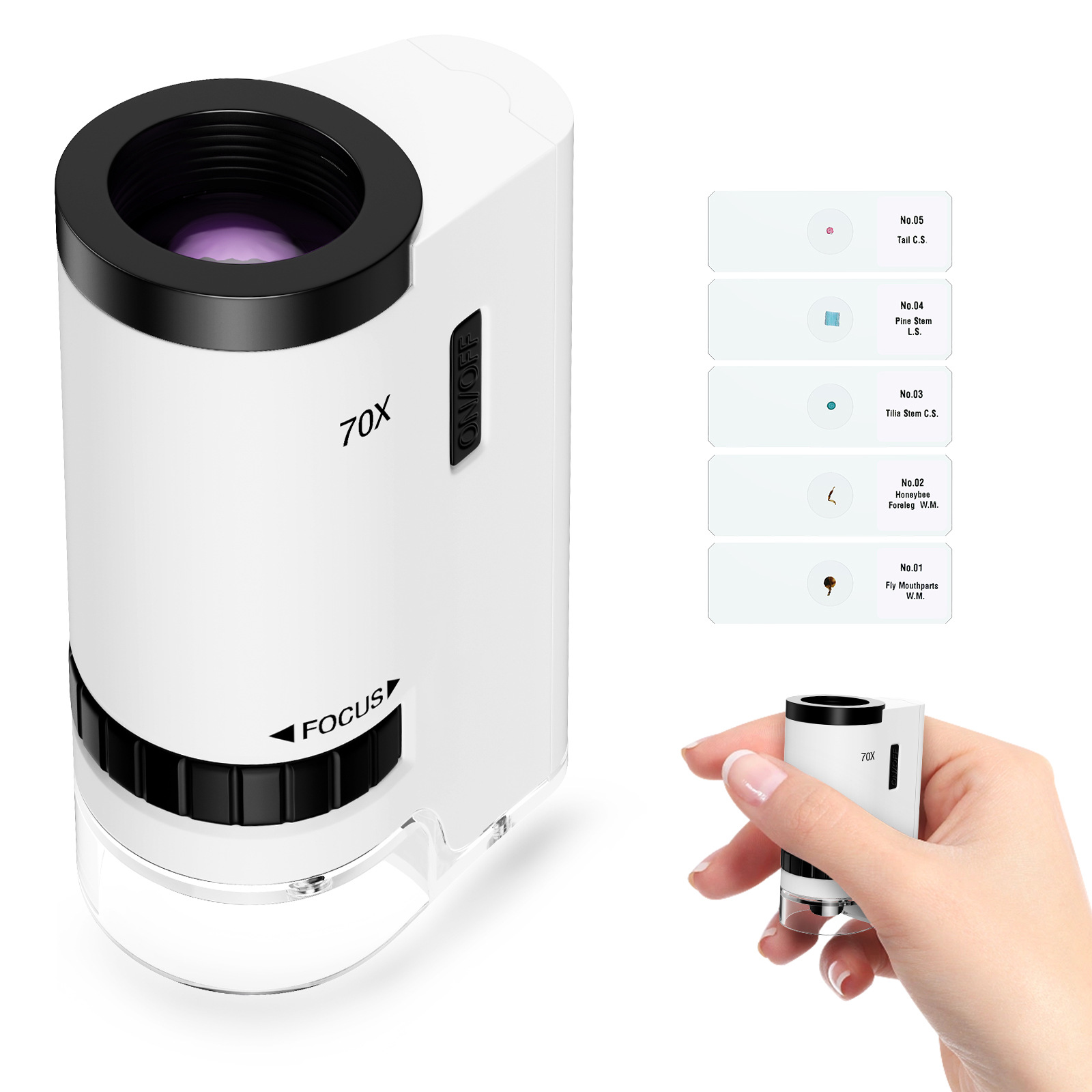 跨境儿童便携式固定倍率微型显微镜可看细菌小学生礼品科学玩具