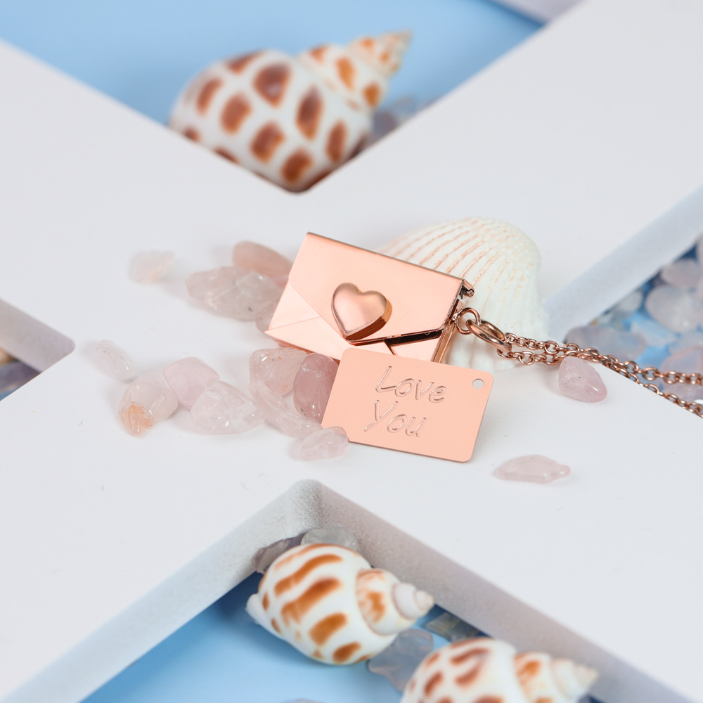 Fashion Envelope Stainless Steel Pendant Necklace Stainless Steel Necklaces_colorza_5