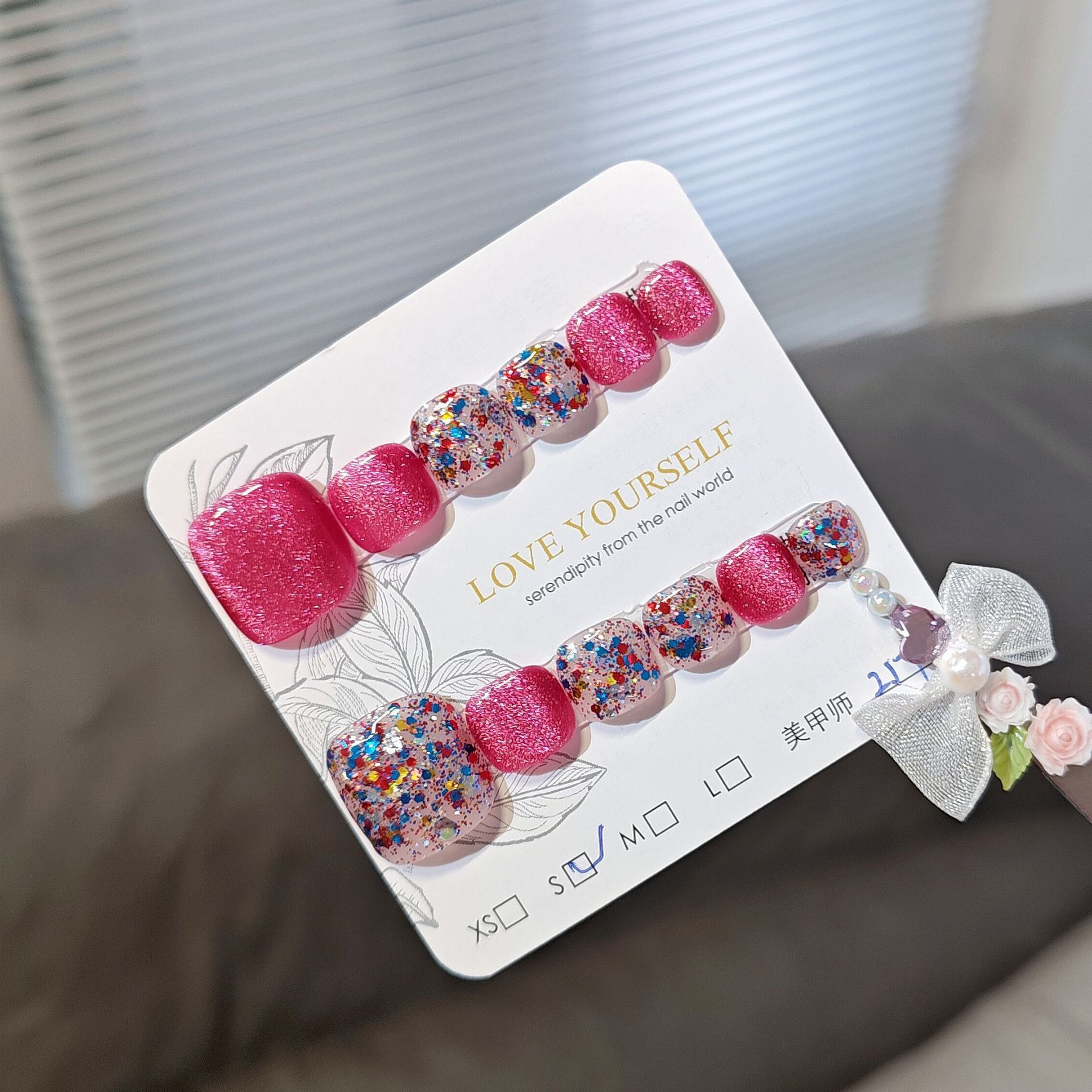 12 piezas de ojo de gato desgastado pieza de uñas de pie producto terminado desmontable pura fototerapia manual parche de uñas de pie de polvo brillante blanco nuevo