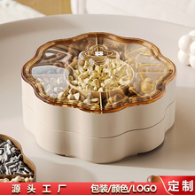 带盖坚果点心糖果盒喜庆家用客厅茶几干果盒多层分格中国风糖果盘