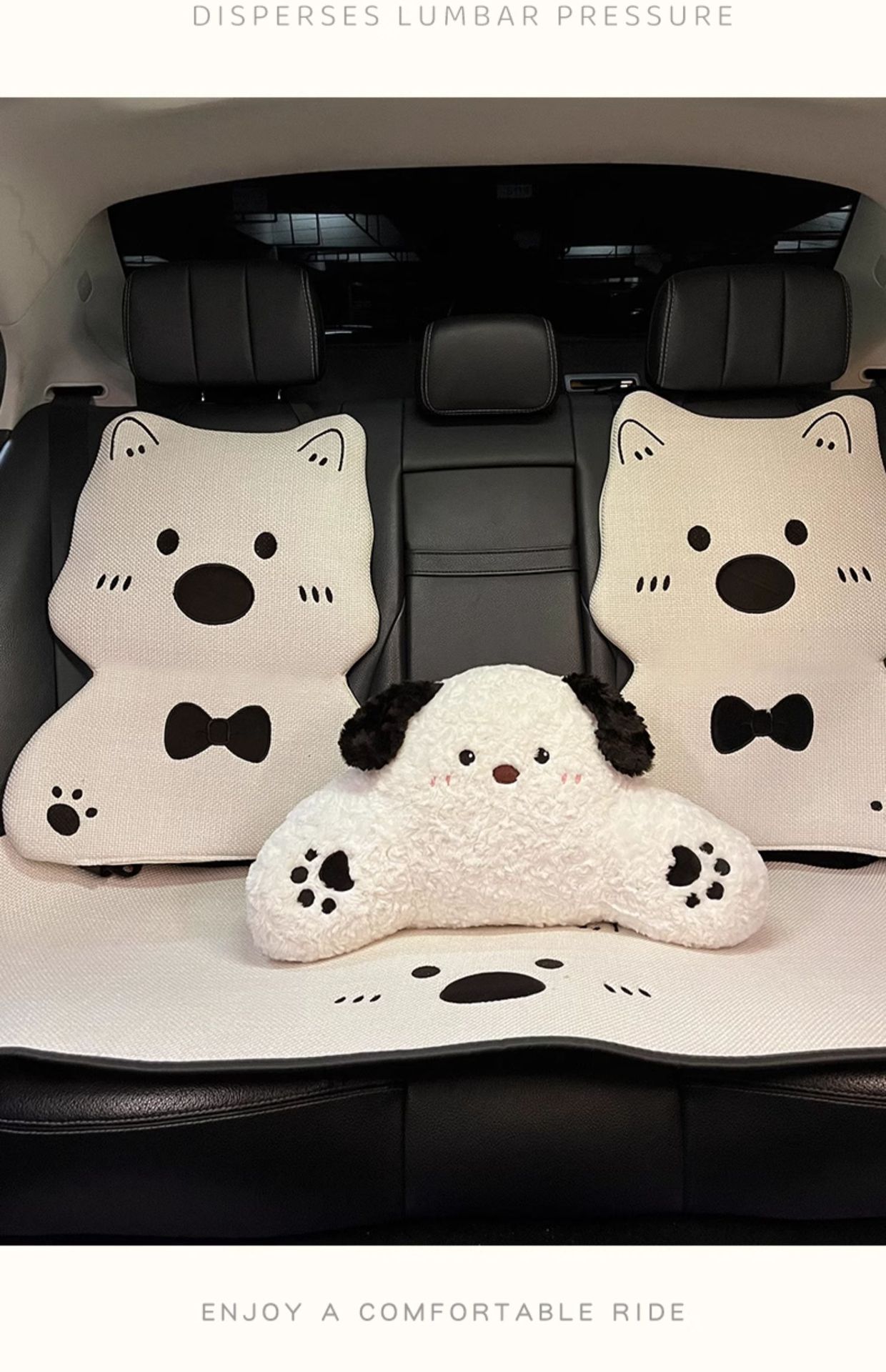 Car Seat Cushion for All Seasons, Cartoon West Highland Car Cushion, Skin-Friendly Car Interior Seat Cover for All Seasons, Cute for Girls