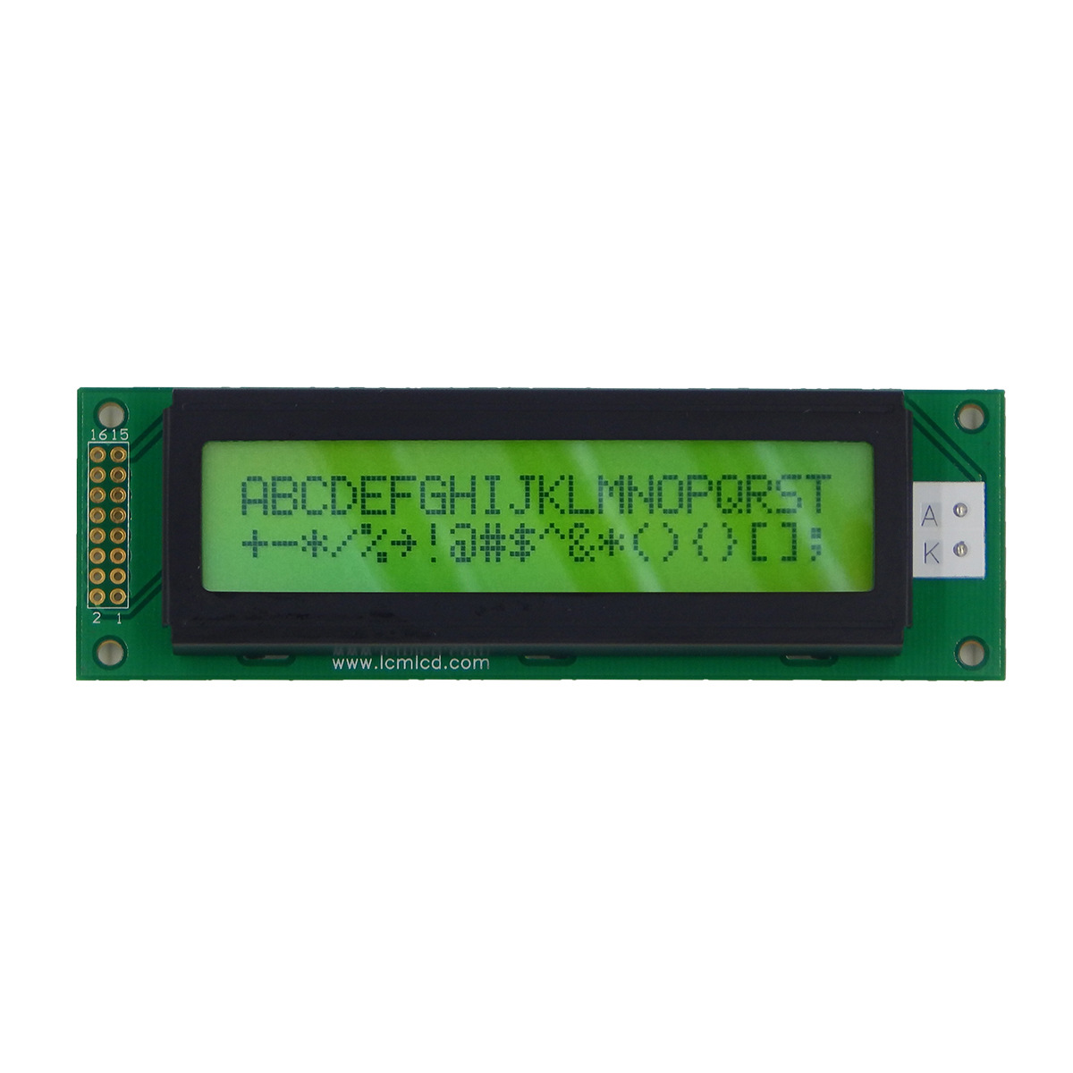 SYB2002A字符点阵液晶LCD显示模块SPLC780D黄绿模CM16pin并口