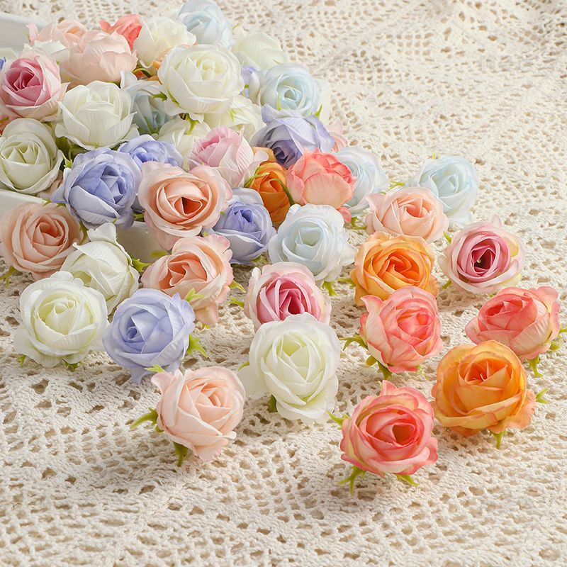 Artificial Flower Mori Small Rose Flower Hairpin Flower DIY Decoration Handmade Accessories Fake Flower Wedding Silk Flower Photo Props