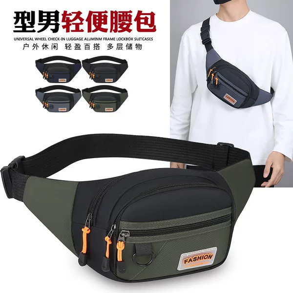 Large Capacity Cycling Sports Waist Bag New Anti-theft Mobile Coin Purse Outdoor Portable Crossbody Chest Bag for Men