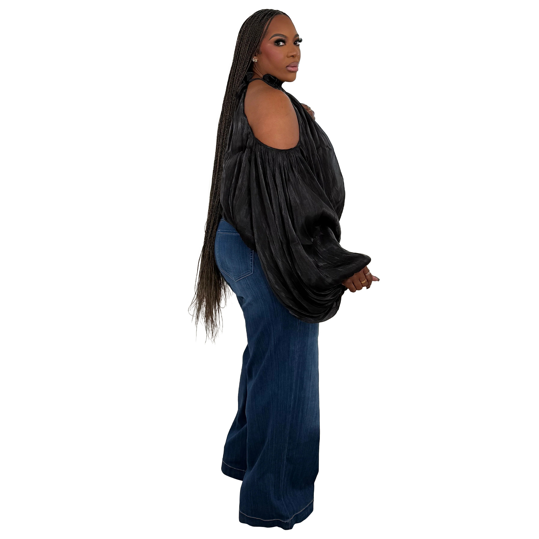 Damen Bluse Aus Organza Mit Schulterfreiem Ausschnitt Und Puffärmeln_voghion.com