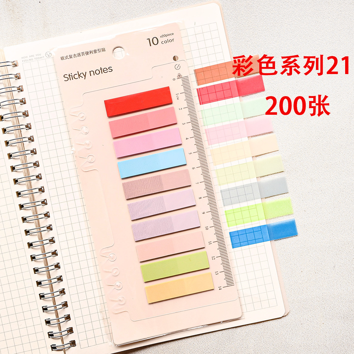 Fabricantes al por mayor PET 10 colores 200 etiquetas de índice transparentes para estudiantes de lectura etiqueta de oficina pegatinas impermeables