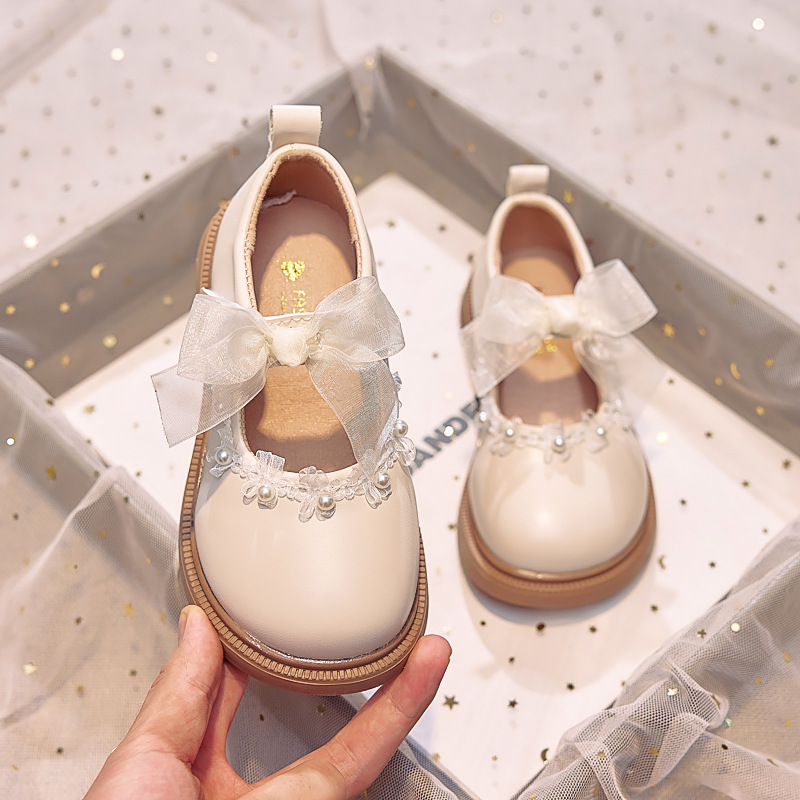 Girls' Shoes 2025 Spring and Autumn Children's Baby Single Shoes Soft Sole Princess Leather Shoes Girls Performance Shoes Small and Medium-Sized Children's Ballet Shoes