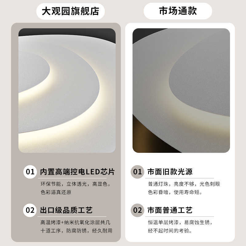 Luz de sala de estar moderna y minimalista sala de estar lámpara de techo lámpara principal Zhongshan lámpara de dormitorio minimalista creativa lámpara 270L