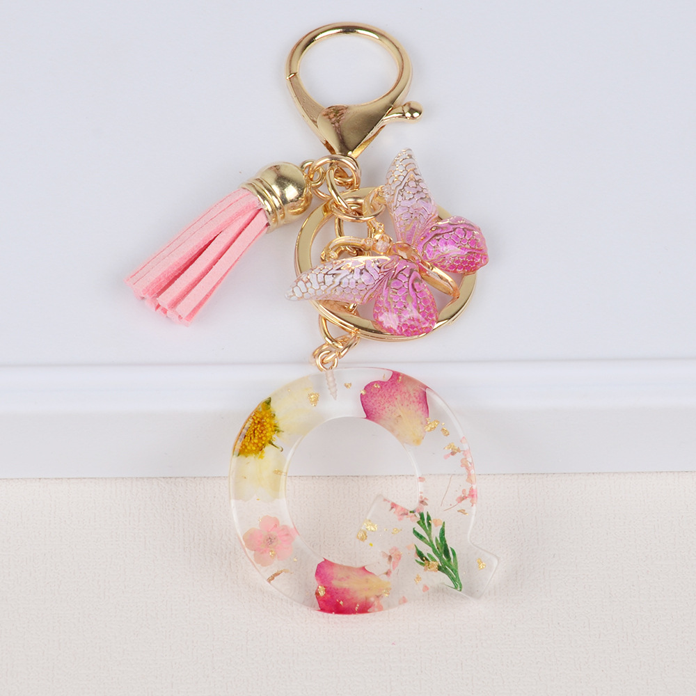 Original Design Letter Butterfly Plastic Epoxy Flowers Bag Pendant Keychain display picture 17